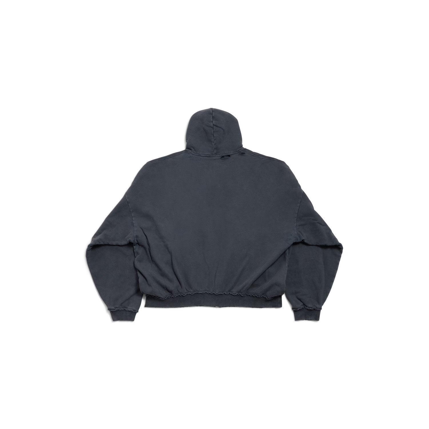Balenciaga ﻿Men's And Women's Retro High Street Fashion Designer Pulled Zipper Large Fit Hoodie With Letter Print Faded Black Sweatshirt Ngvp #2285