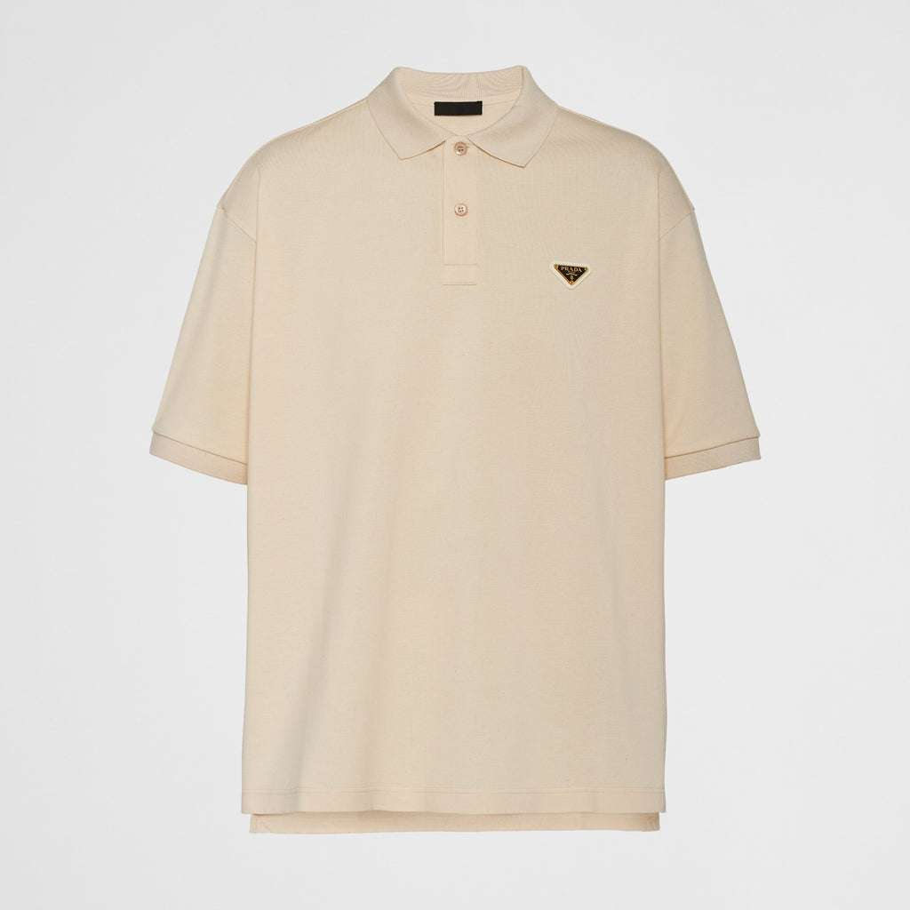 Prada Men's Summer Solid Color Metal Logo Cotton Polo Shirt Short Sleeve T-Shirt #99913