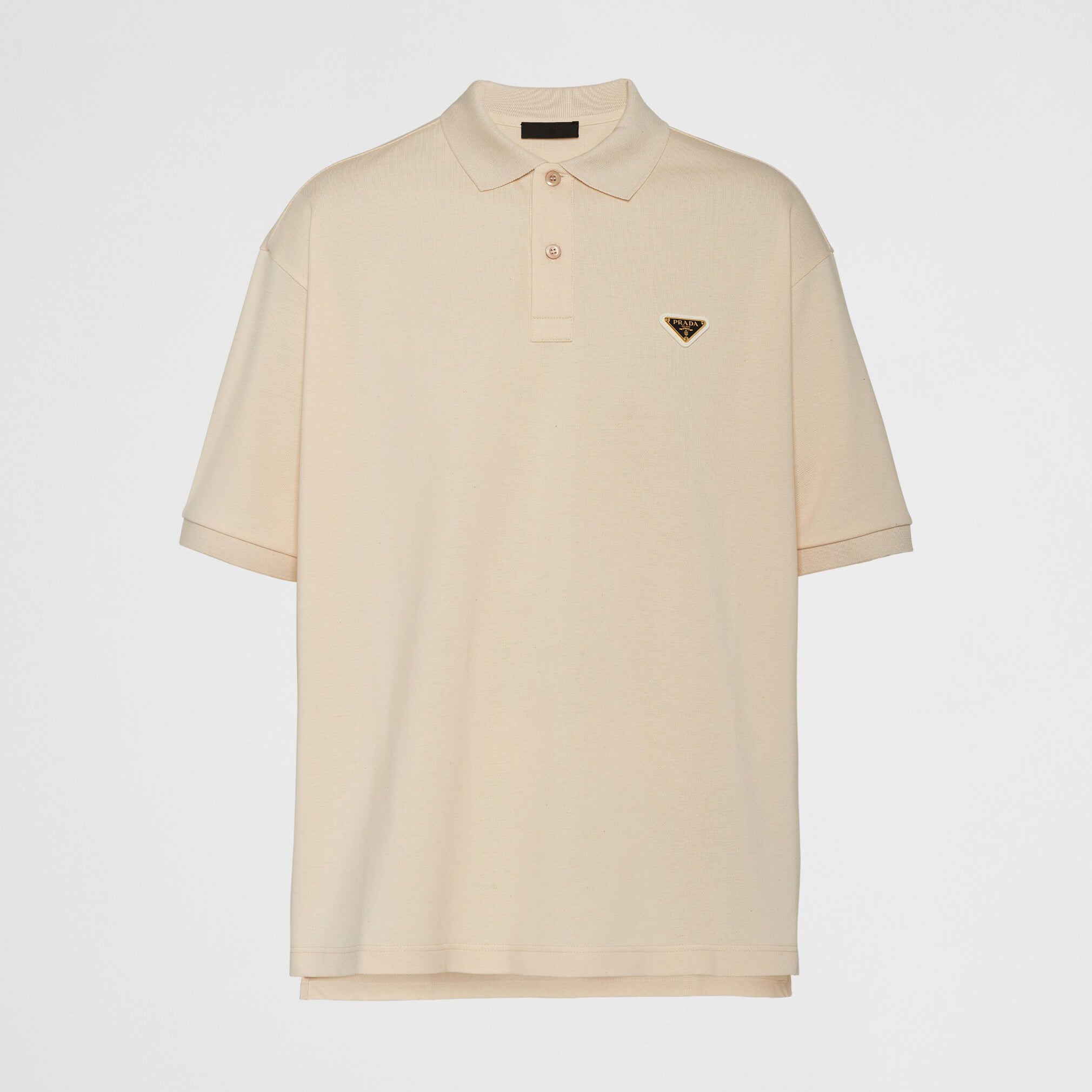 Prada Men's Summer Solid Color Metal Logo Cotton Polo Shirt Short Sleeve T-Shirt #99913