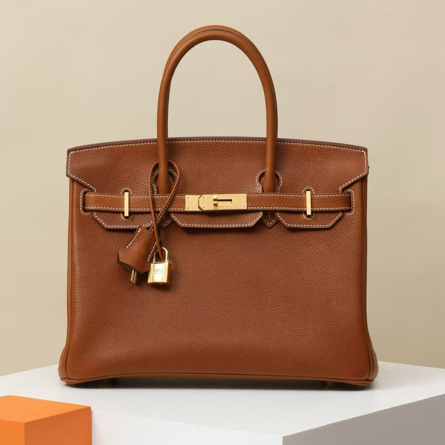 Hermes Birkin 30 Gold Buckle Solid Color Handbag Temperament  Bags Metal Buckle Kelly Bag Accessories H027633CC37 #81134
