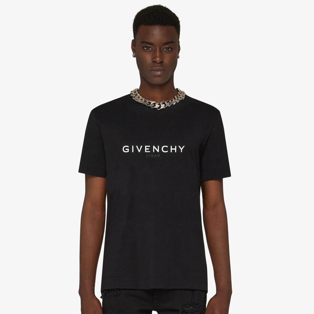 Givenchy Men's Summer Black Round Neck Short Sleeve Reverse Slim Fit T-shirt In Cotton #97669