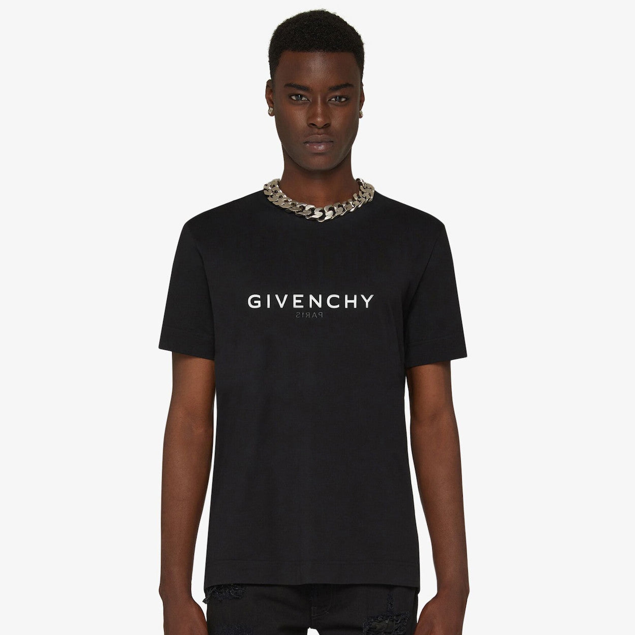 Givenchy Men's Summer Black Round Neck Short Sleeve Reverse Slim Fit T-shirt In Cotton #97669