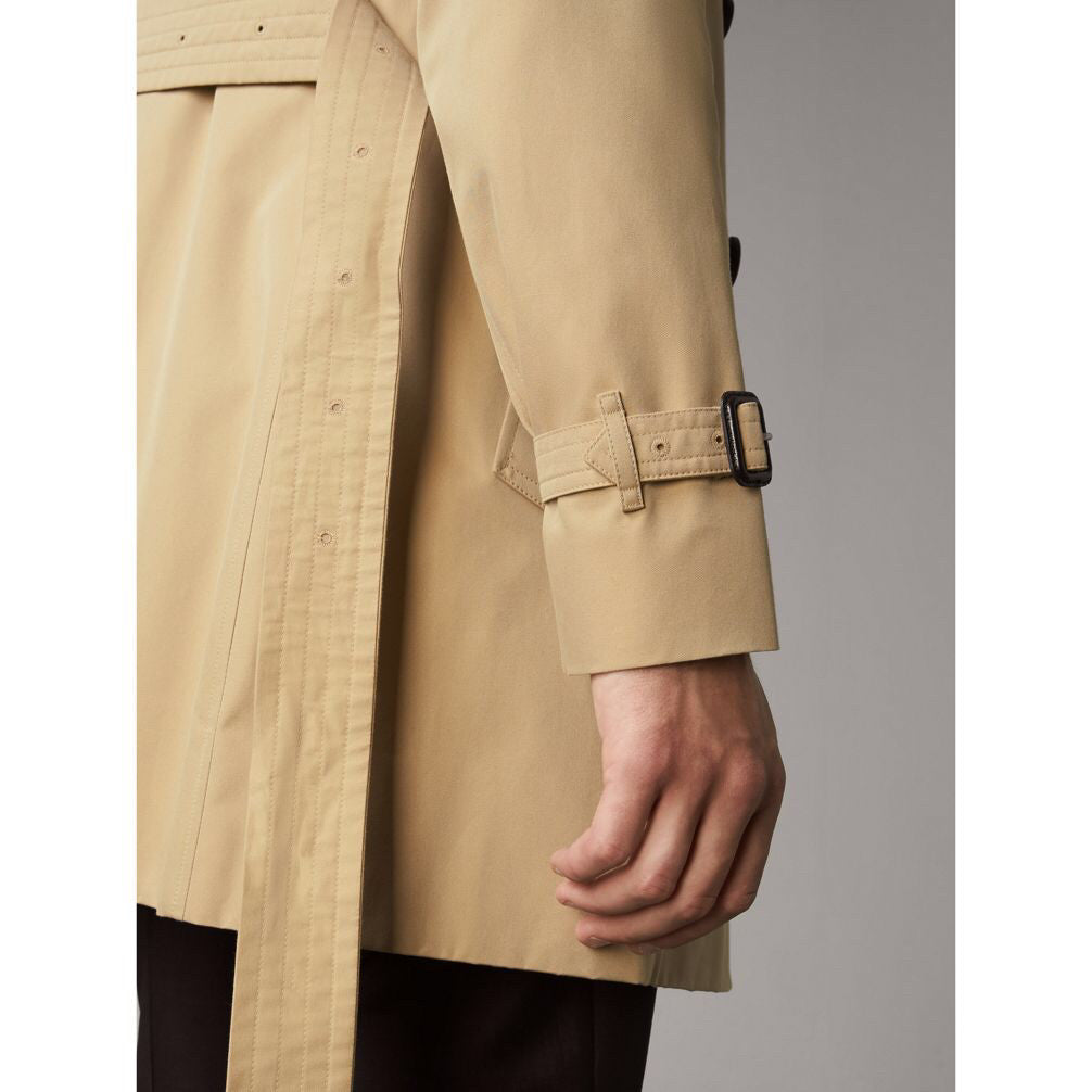 Burberry Men's Spring and Autumn Solid Color Double Breasted Mid-Length Waist Trench Coat Jacket #72856