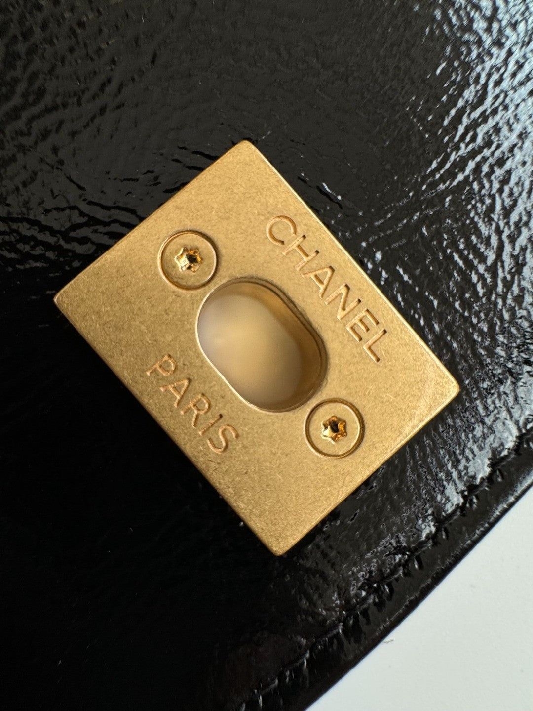 Chanel Advanced Handmade Series Briefcase Patented Wrinkled Lambskin Vintage Buttons #332642
