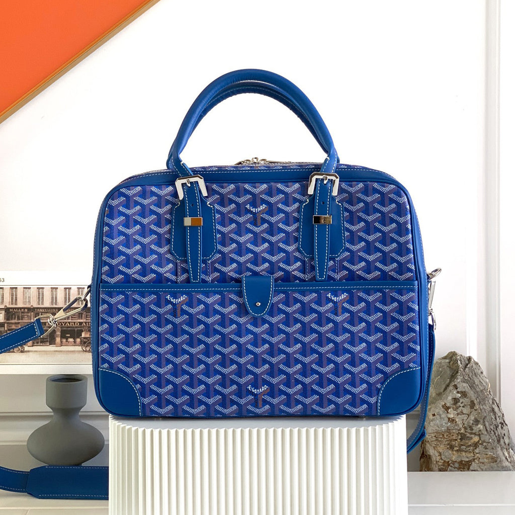 Goyard Men's & Women's Fashion Classic Distressed Full Print Zipper Closure Leather Handle Briefcase Tote Bag Bags #79434