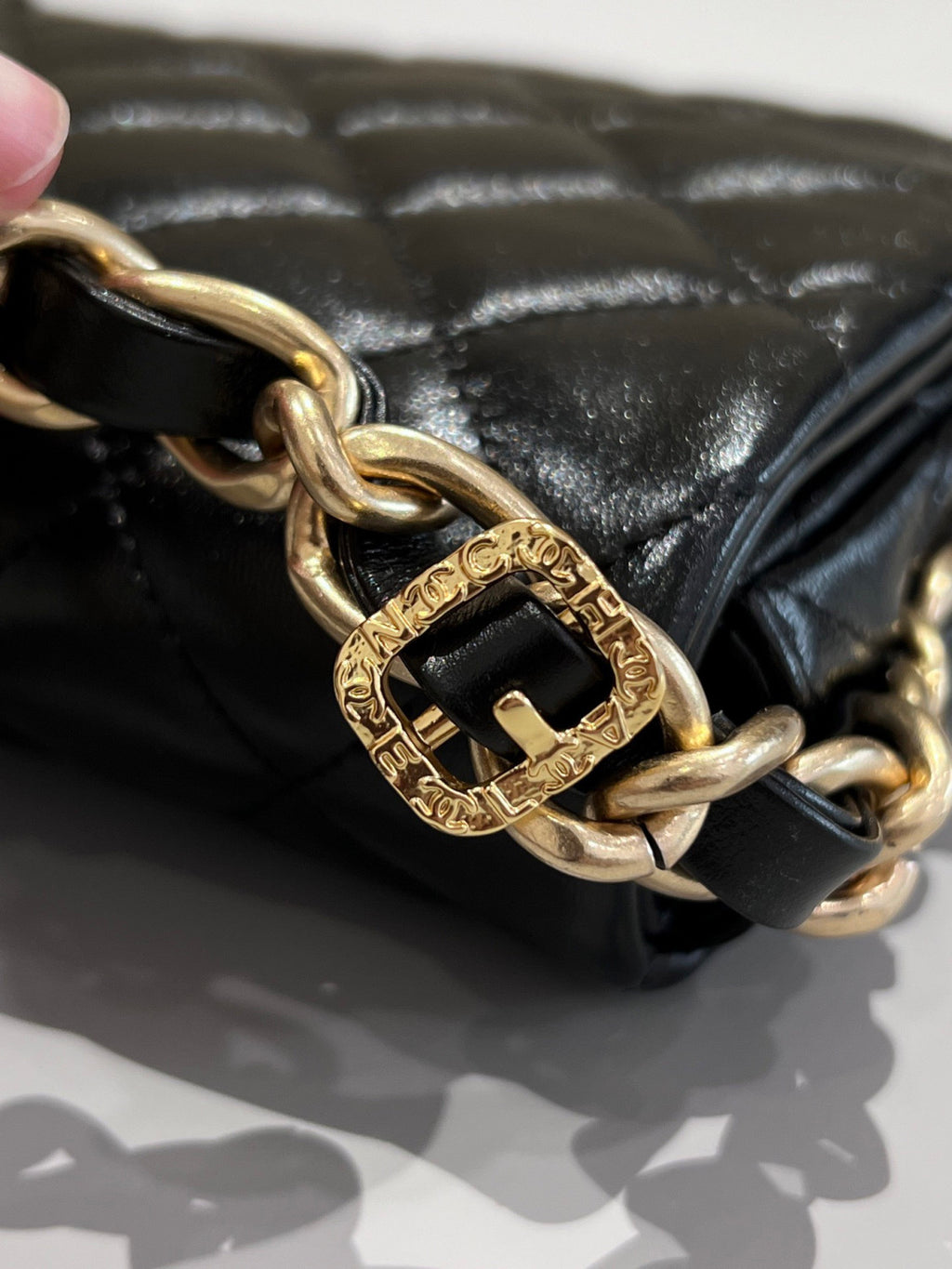 Chanel 24A Chain Shoulder Strap Flap Diamond Shiny Sheepskin Shoulder Crossbody Bag  #333559