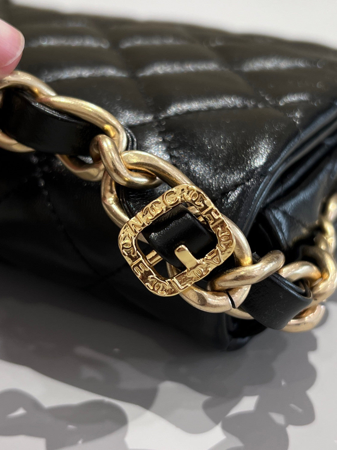 Chanel 24A Chain Shoulder Strap Flap Diamond Shiny Sheepskin Shoulder Crossbody Bag  #333559