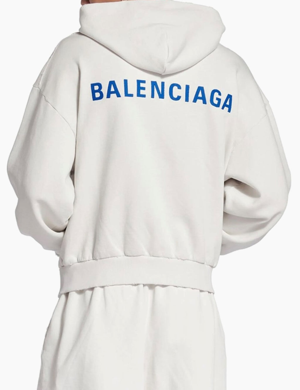 Balenciaga 25FW New Letters Embroidered Logo Hooded Zipper Jacket Cotton Terry Fabric Loose Short Design Simple Embroidery Logo Finished Washing Old destruction Process #332365
