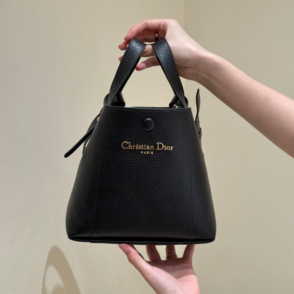Dior Signature Women's Monogram Printed Solid Colour Grained Cowhide Leather Shoulder Tote Bucket Bag Bags #76662