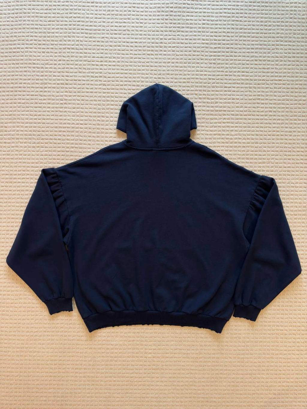 Balenciaga Men's Autumn And Winter Letter Printed Sweatshirt Hooded Long Sleeve Pullover Sweatshirt Navy Blue High Street Trendy Top #81625