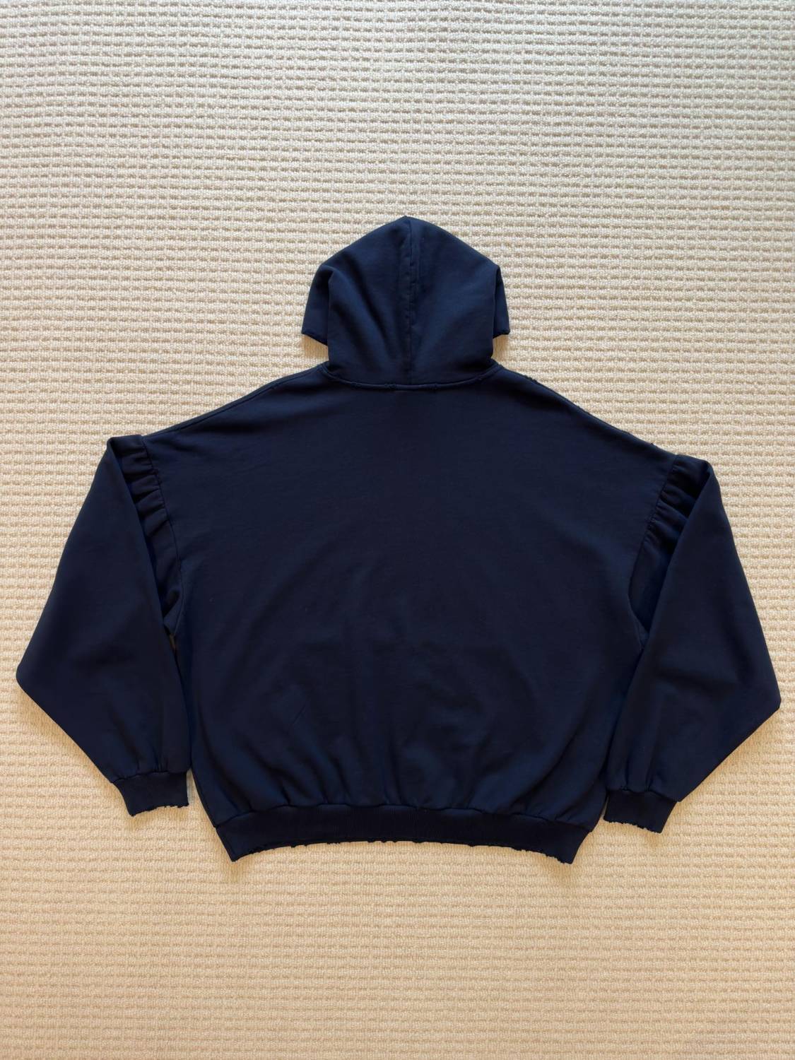 Balenciaga Men's Autumn And Winter Letter Printed Sweatshirt Hooded Long Sleeve Pullover Sweatshirt Navy Blue High Street Trendy Top #81625