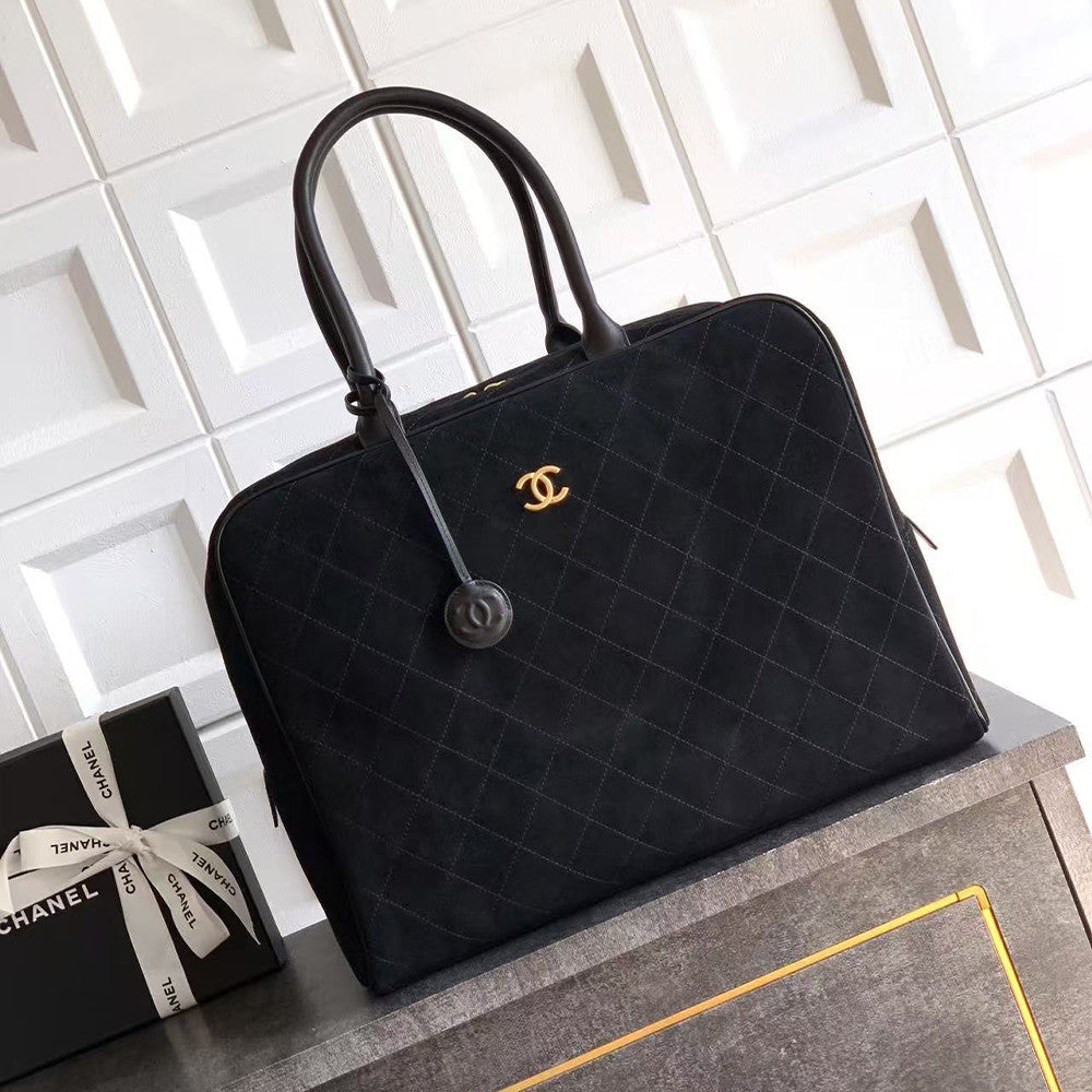 Chanel Maxi Bowling Bag 26c Boston Bag Square Clutch Brown Fall/winter Double C Pendant Stylish And Elegant Large Capacity Shopping Bag #195776