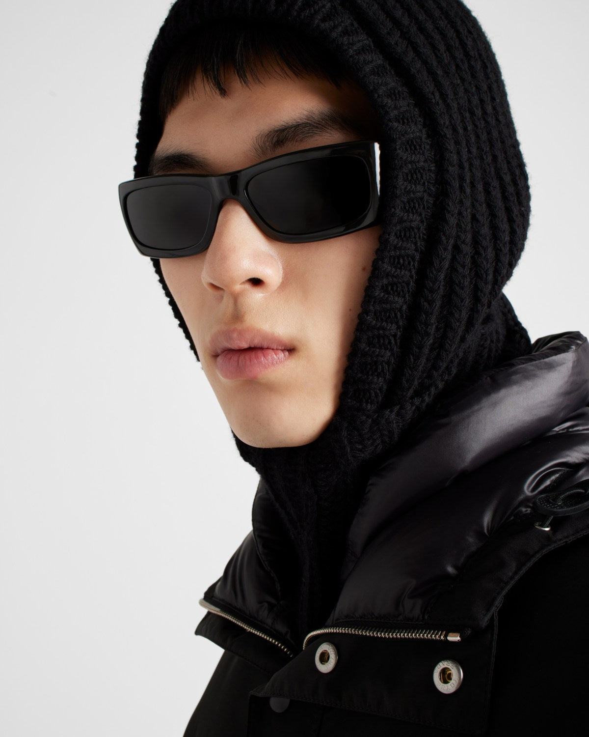 Prada Men's Fall/winter Fashion Casual Solid Color Hooded Zipper Single Button Windproof Down Jacket #79565