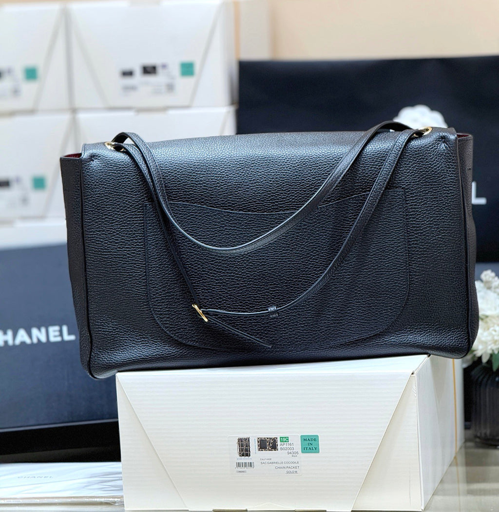 Chanel Cf Tote Bag Extra-large Mix Brown Exclusive Conceria Gaiera Giovanni Genuine Leather With Alligator-patterned Mix Silver Buckles—a Stylish Elegant Large Bag In Brown-red AS6231-B24008-U8391 #195640