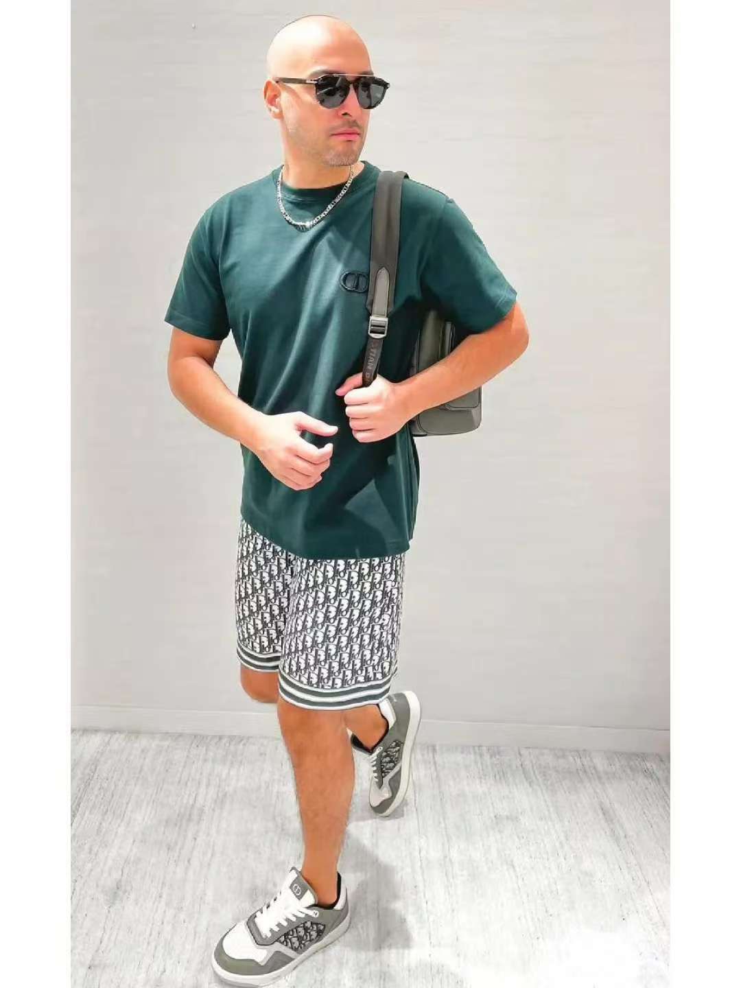 Dior Men's Summer Oblique Print Logo Pattern Short Sleeve Shirt Straight Shorts Set Comfortable Popular Wear Versatile Set Suit #81231