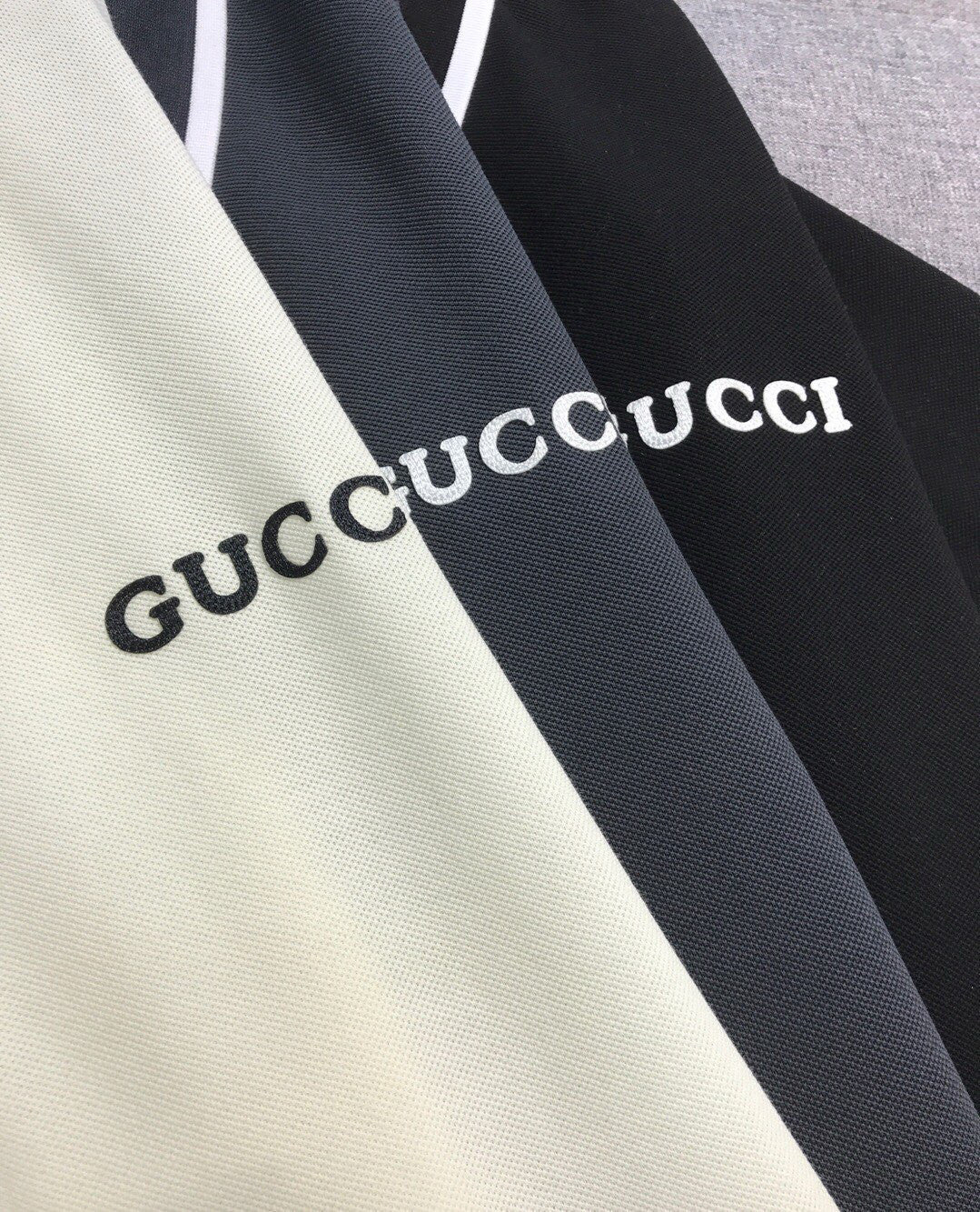 Gucci Men's Summer Solid Colour Logo Printed Stripe Polo Neck Short Sleeve T-Shirt #76733