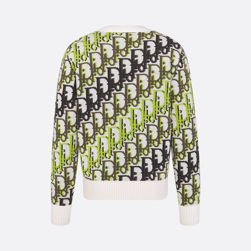 DIOR Dior Oblique Sweater White Wool Jacquard #335681