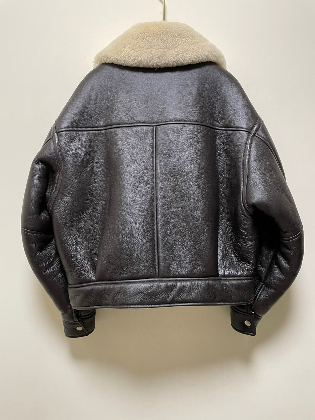 Acne Studios Lamb's Wool Winter Lapel Biker Jacket Coat #96275