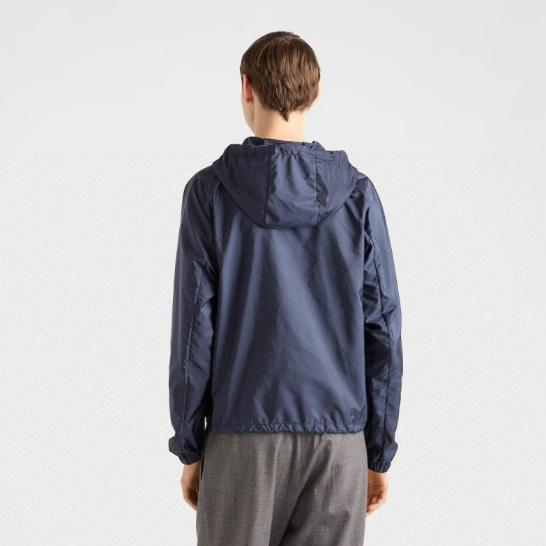 Prada Men's Spring/Summer Casual Fashion Zipper Hooded Elastic Waist Short Sports Jacket Recycled Nylon Short Jacket #78354