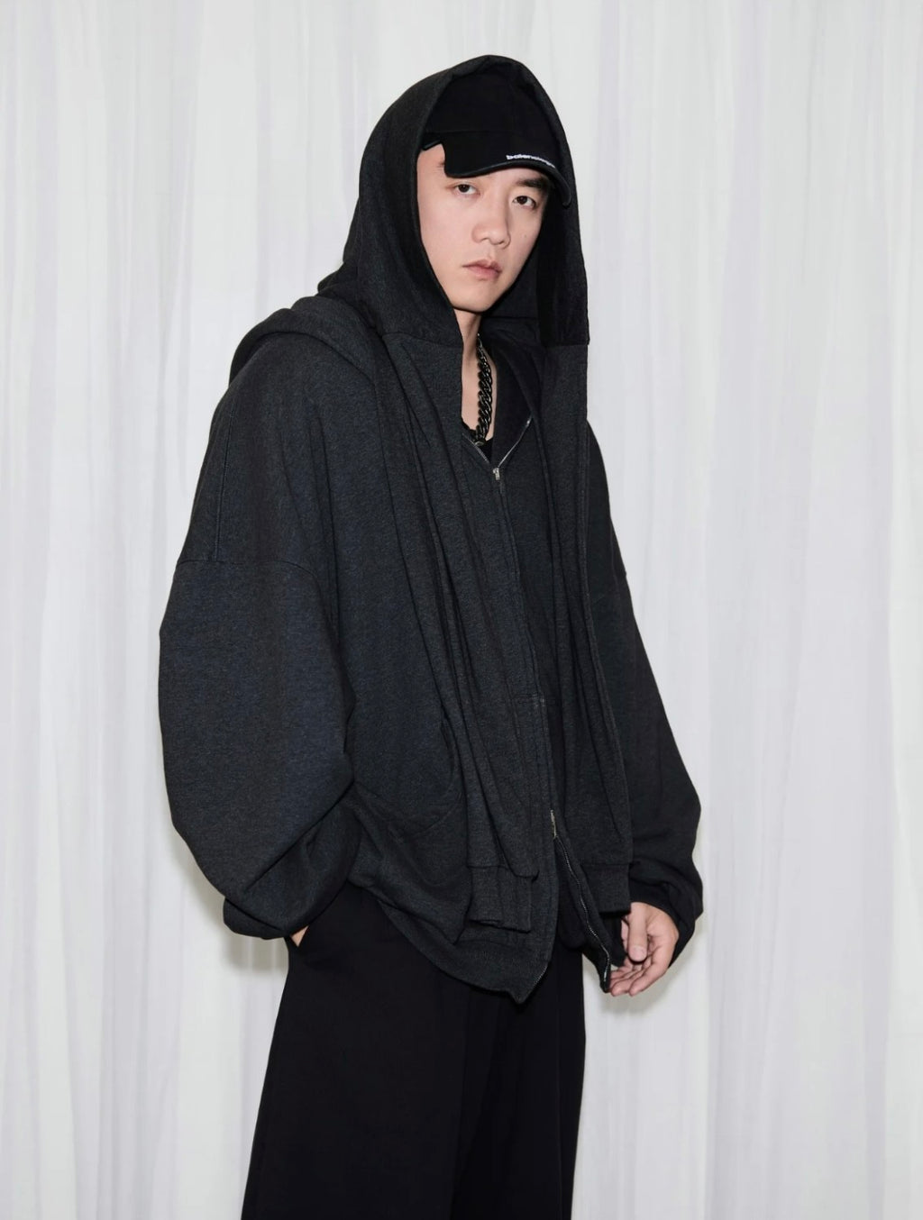 Balenciaga Men's Women's Spring And Autumn Cotton UNITY Sports Icon Incognito Zipper Patchwork Loose Long Sleeve Hoodie Sweatshirt Ngvp #9197