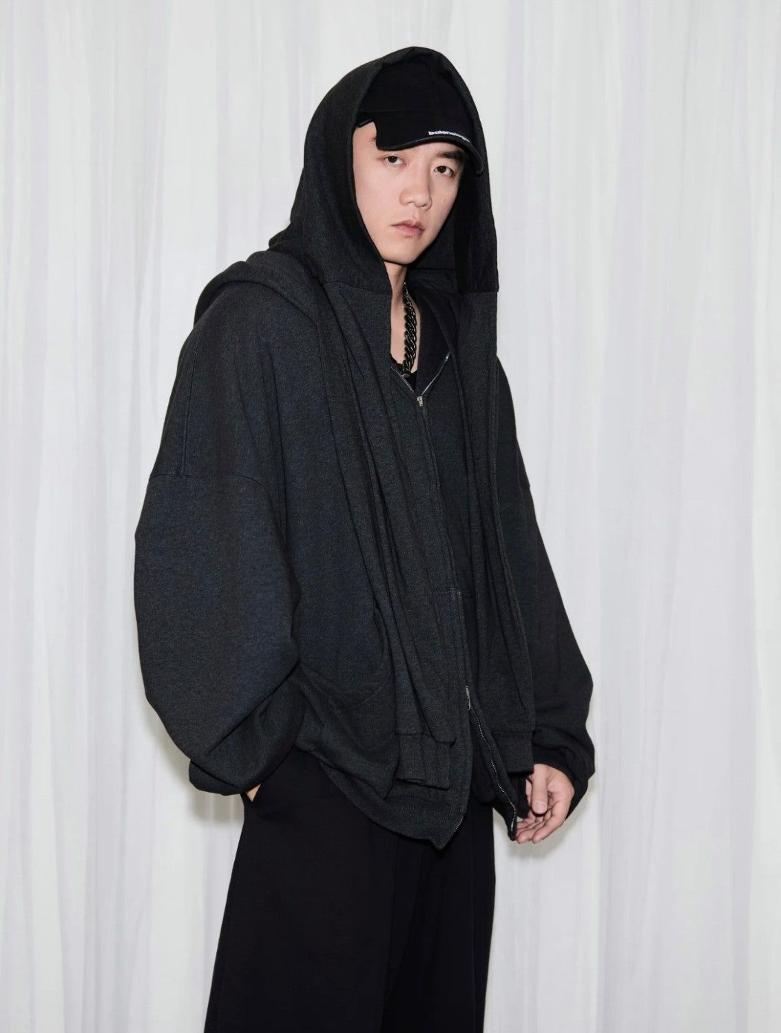 Balenciaga Men's Women's Spring And Autumn Cotton UNITY Sports Icon Incognito Zipper Patchwork Loose Long Sleeve Hoodie Sweatshirt Ngvp #9197
