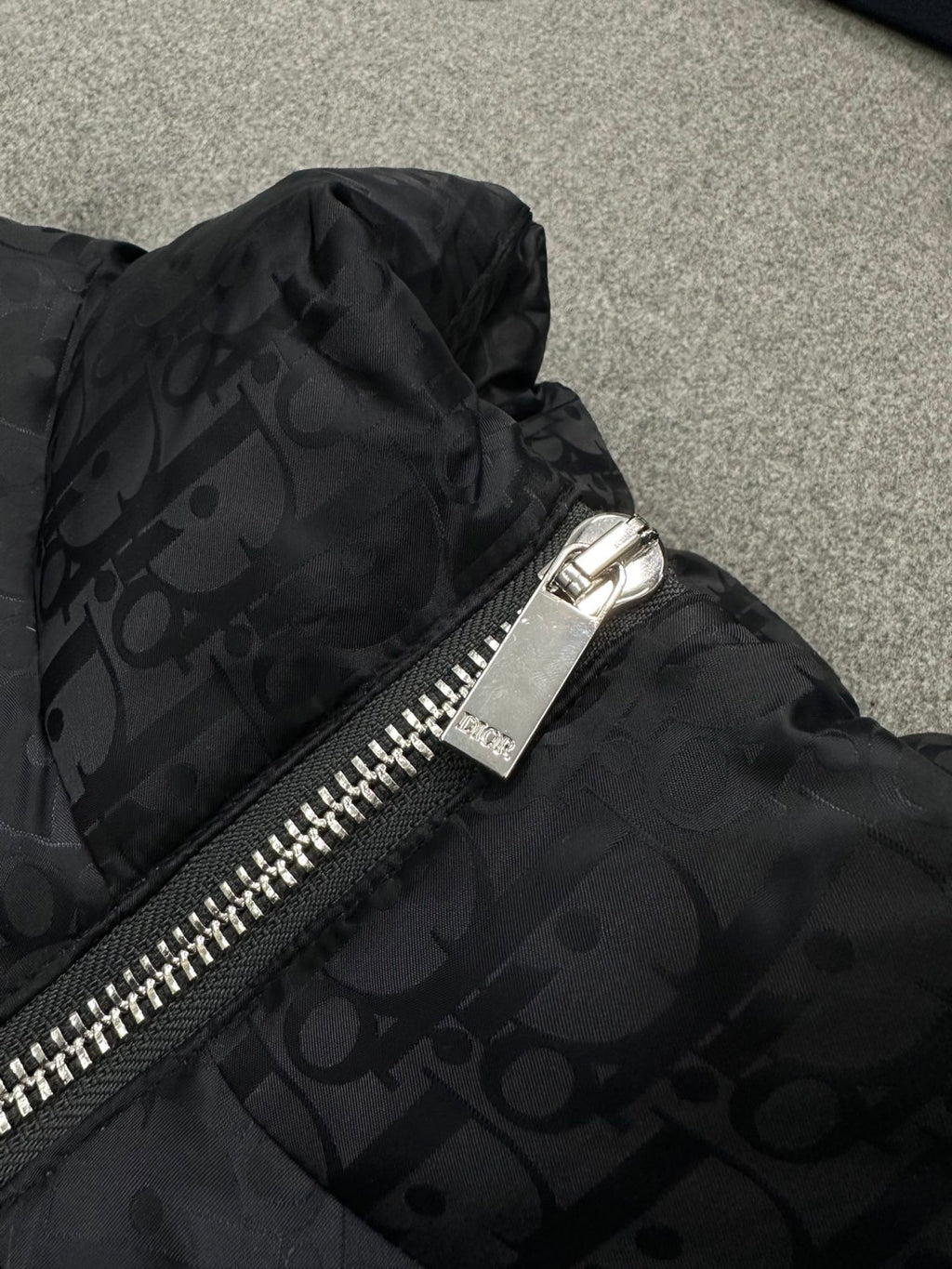 Dior Top-quality Version Men's Winter Solid Color Logo Full Print Zipper Collar Down Long Sleeve Puffer Down Jacket #334786
