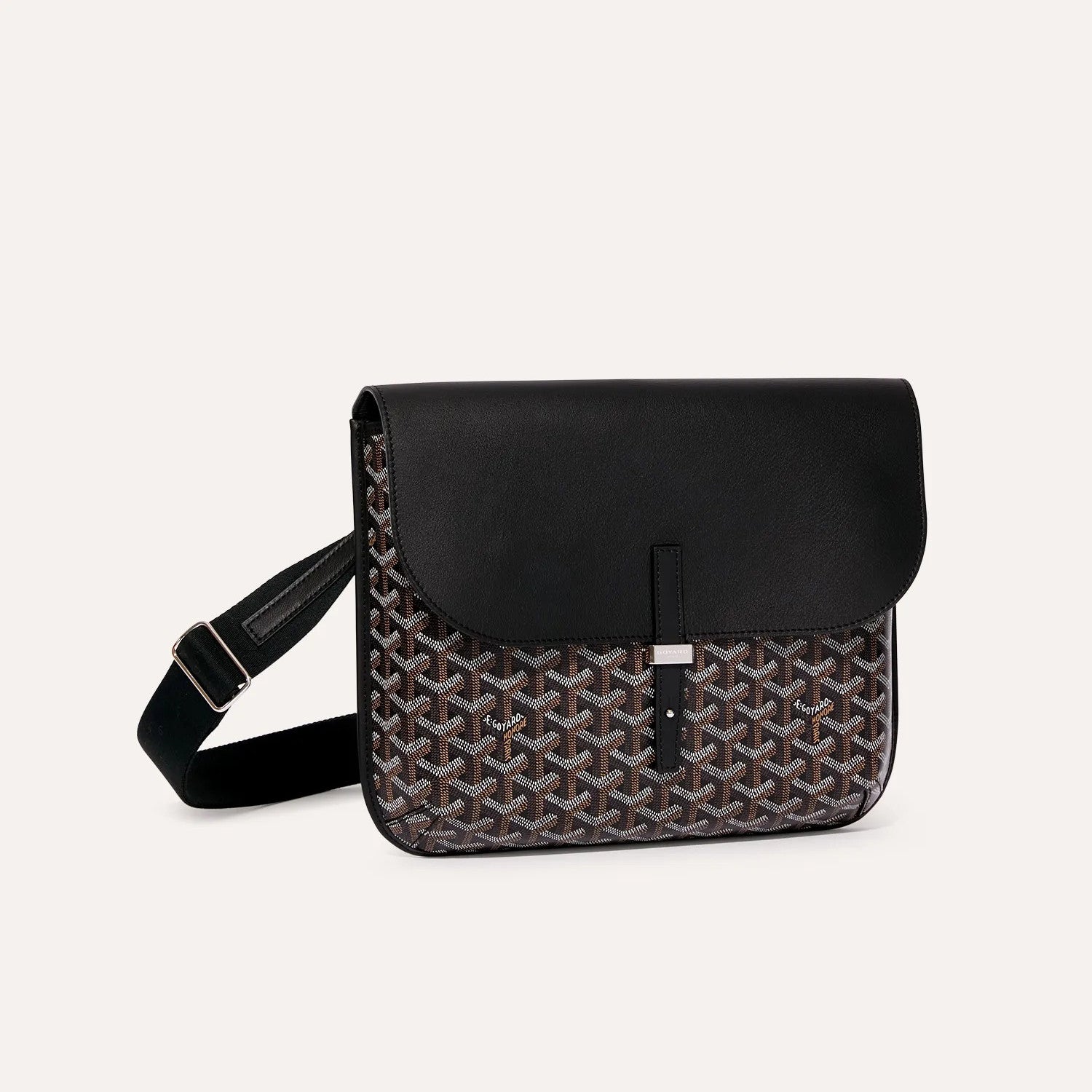 GOYARD Coursier Men's and Women's Solid Color Adjustable Shoulder Strap Canvas Spell Calfskin Messenger Bag Crossbody Shoulder Bags #76473