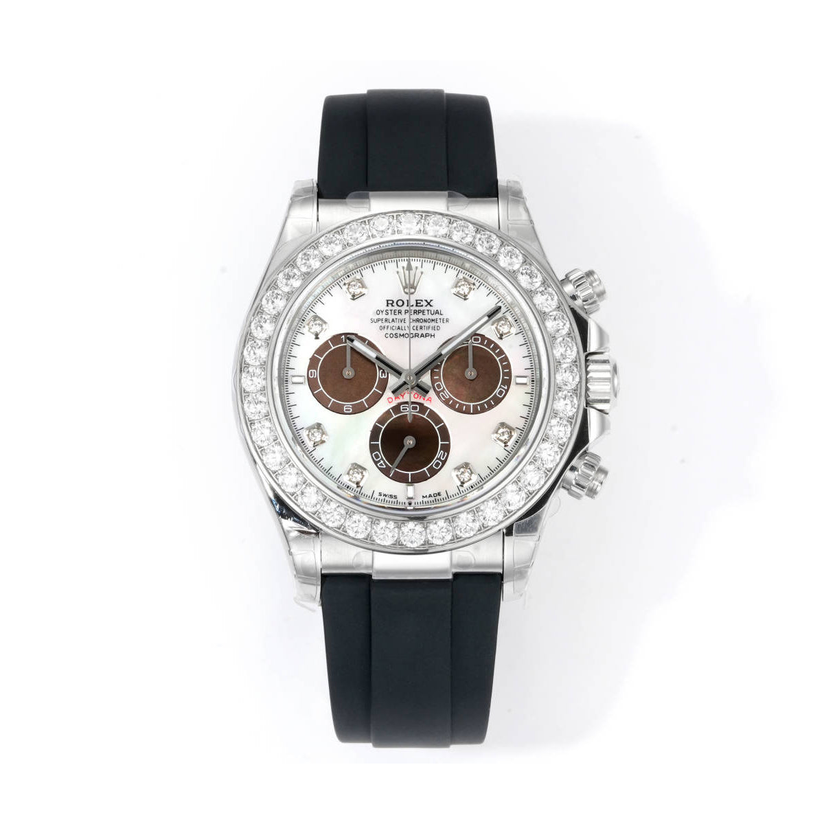 Rolex Men's Automatic Mechanical Movement 100 Meter Water Resistant Dial Watch with Diamonds #75863