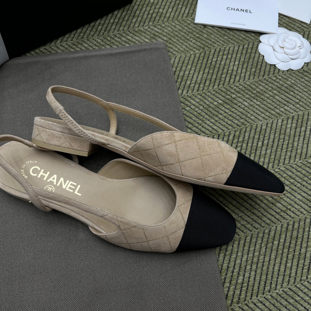 Chanel Women's Spring/Fall Fashion Casual Round-Toe Slip-On High-Heel Chunky-Heel Flat Casual Shoes #78772