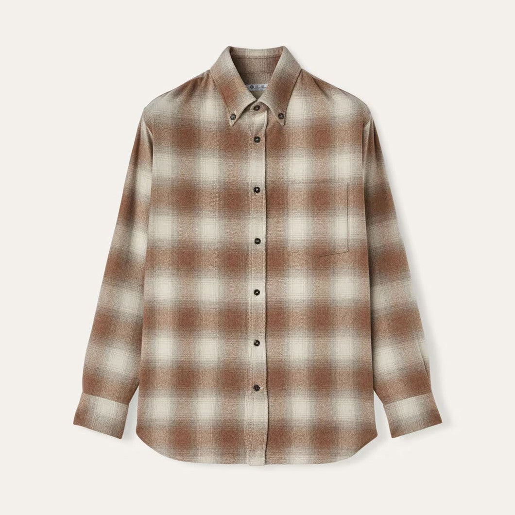 Loro Piana Men's Spring. Autumn And Winter Check Solid Color Long Sleeve Single Breasted Casual Jack Shirt Ngvp #9886