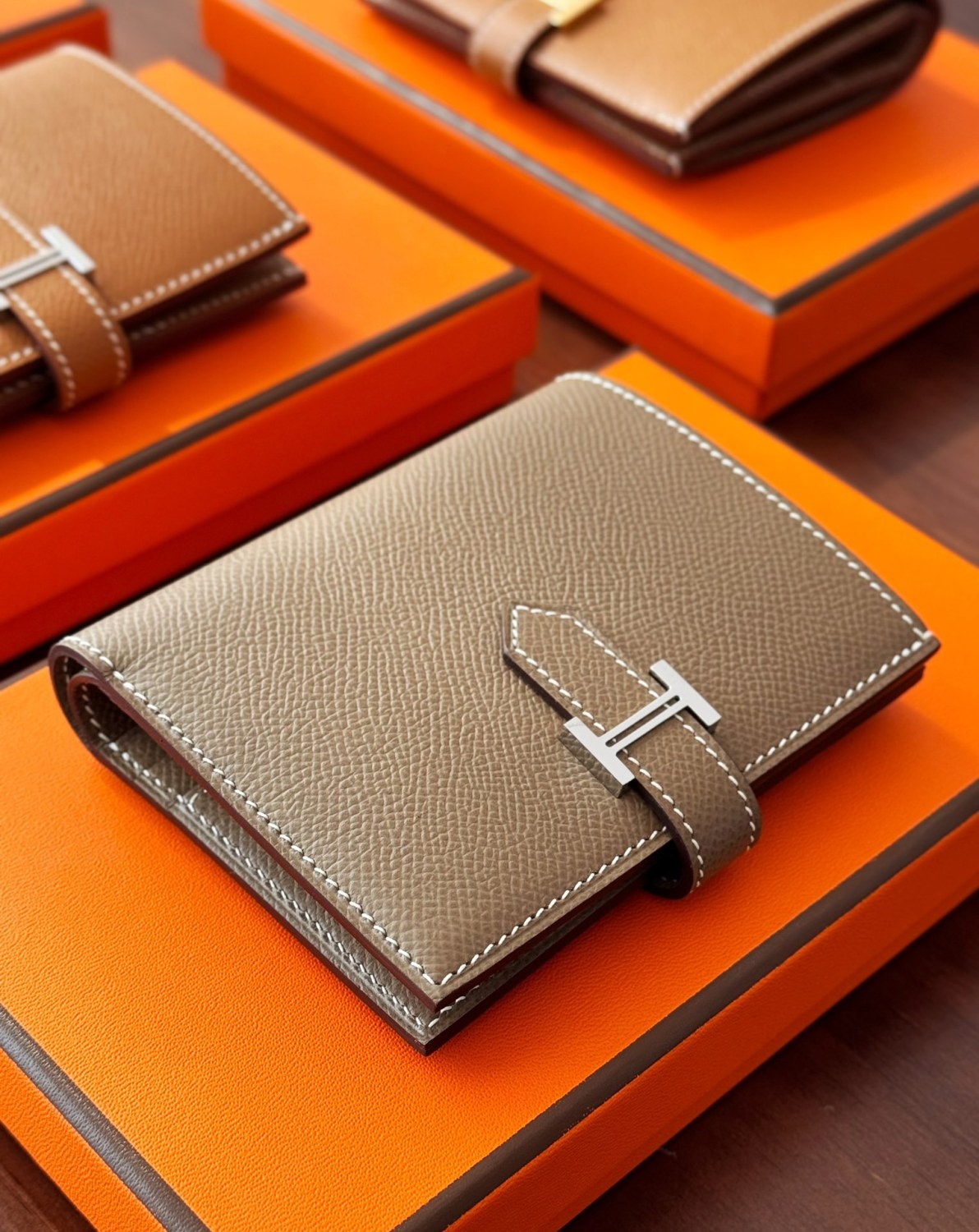 Hermes Bearn H-clip Short Wallet: Stylish And Elegant Epsom Calfskin Card Holder Bag Bags #170043