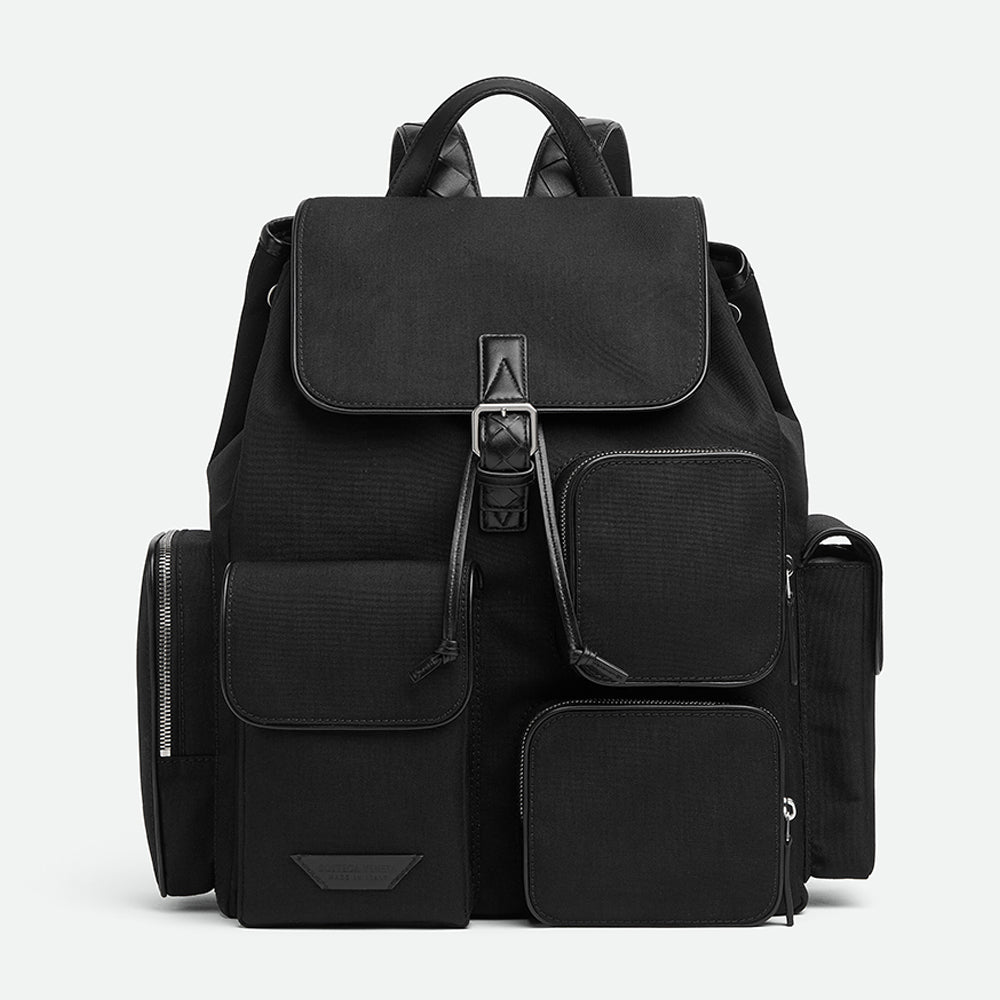 BOTTEGA VENETA  Crossroad Multi-Pocket Backpack Leather Label Nylon Shoulder Bag #332330