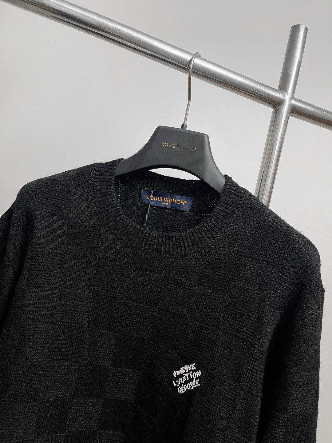 Louis Vuitton Embellished Wool Damier Pullover #333428