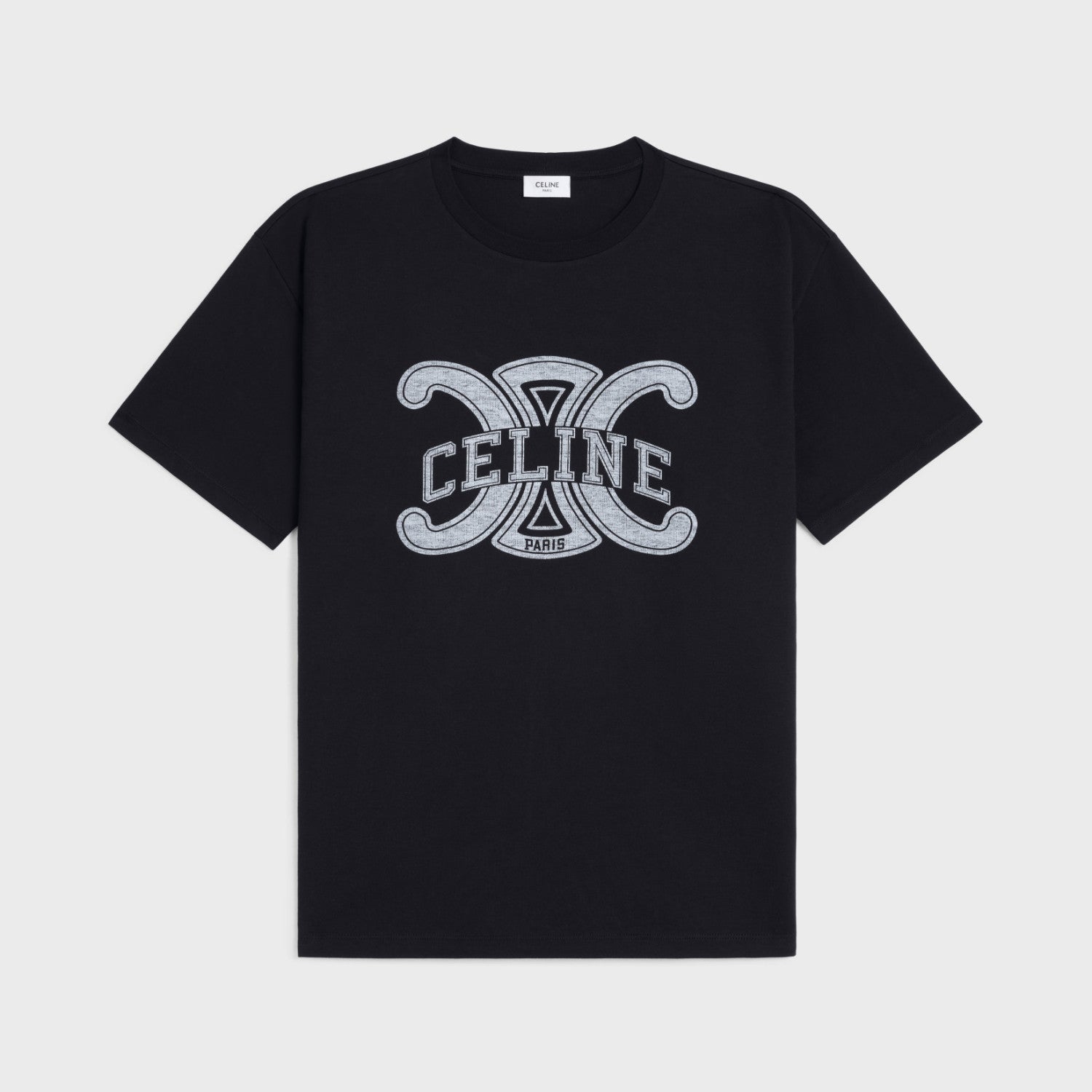 Celine Men's Logo Printed Summer Cotton Jersey Solid Color Round Neck Short Sleeve T-Shirt #77248