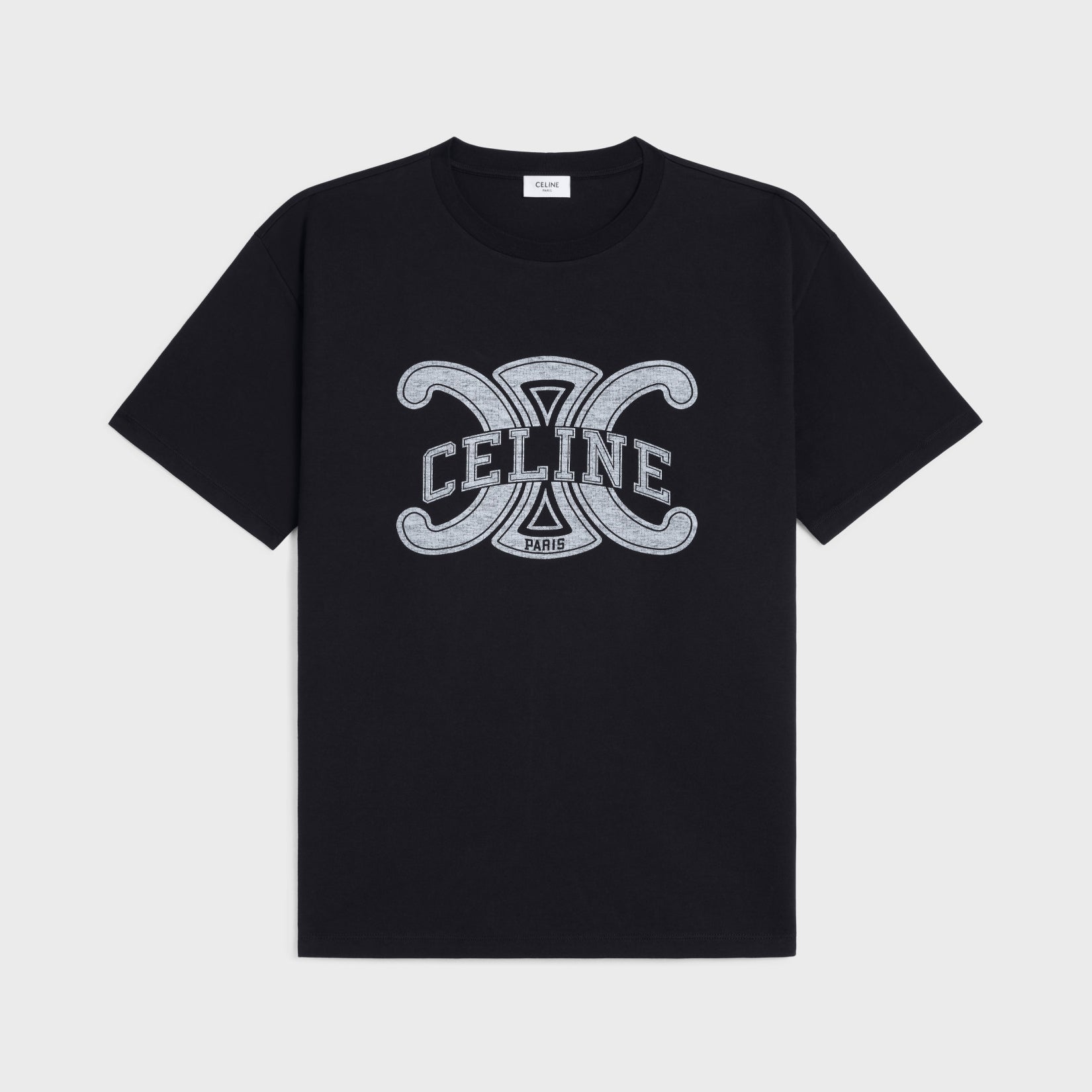 Celine Men's Logo Printed Summer Cotton Jersey Solid Color Round Neck Short Sleeve T-Shirt #77248