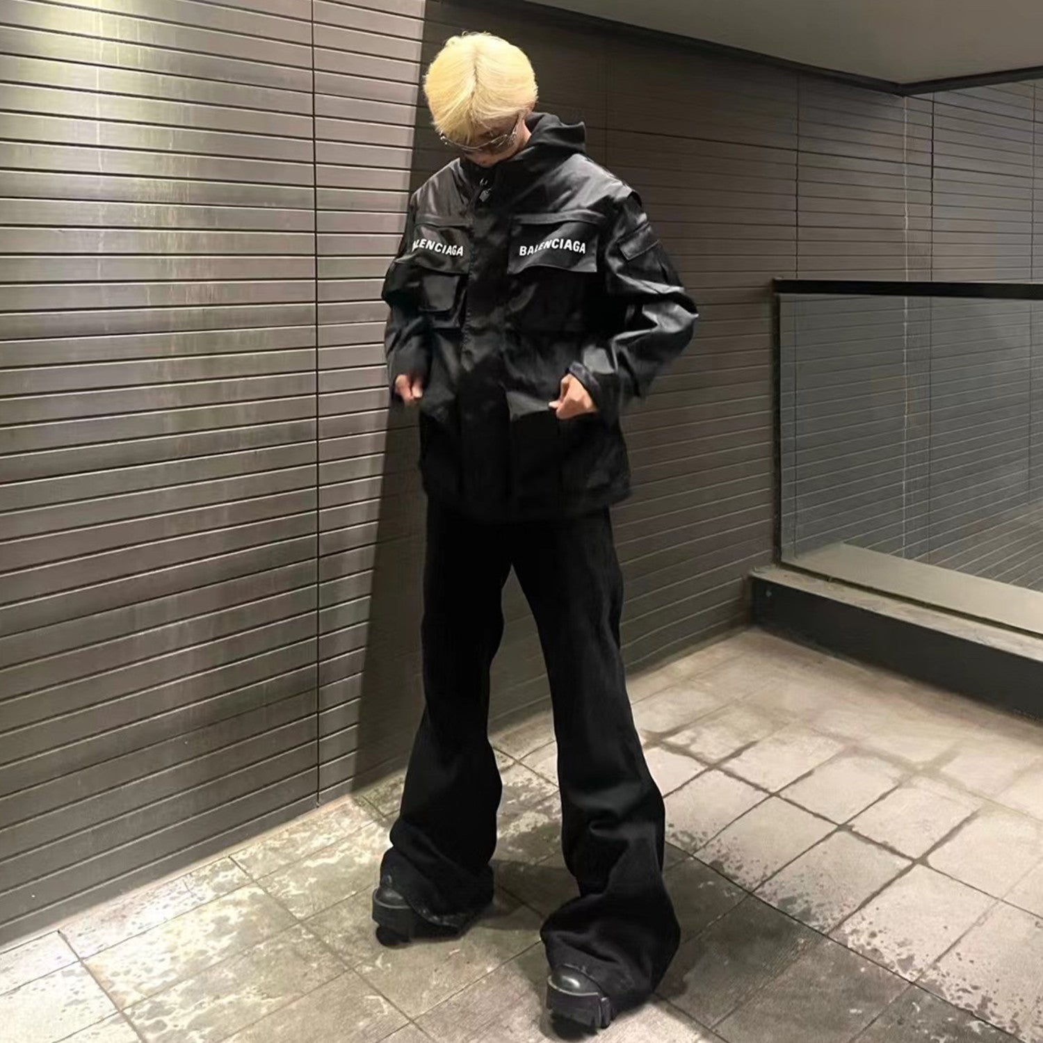 Rick Owens Men's High-street Solid Colour High-waisted Micro-large Denim Trousers Twill Cotton Spring And Autumn Versatile God Pants Ngvp #9827