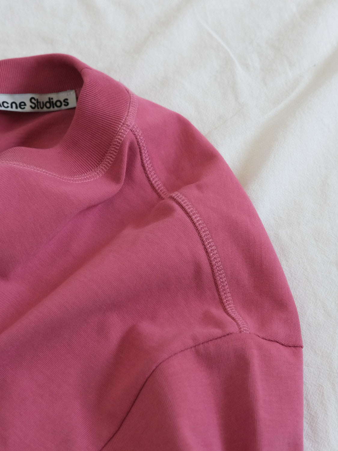 Acne Studios Men's Summer Solid Color Logo Printed Round Neck Cotton Short Sleeve T-Shirt #98862