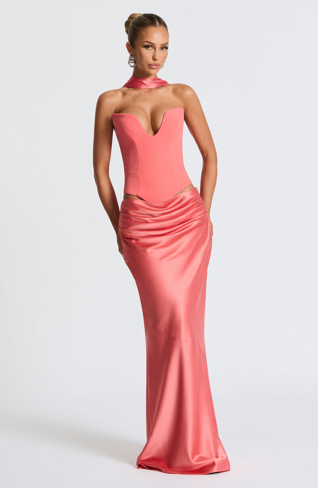 Bernadette Maxi Skirt - Coral Pink