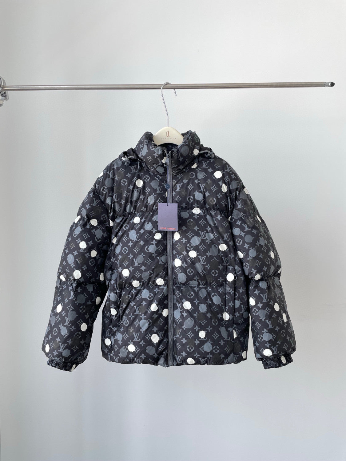 Louis Vuitton Yayoi kusama Black Polka Dot Hooded Down Jacket #96374