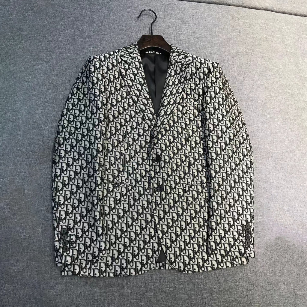 Dior Men's Fall/Winter Fashion Classic V Neck Single Breasted Jacquard Suit Jacket #79329