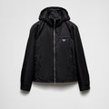Prada Men's Fall And Winter Recycled Nylon Short Jacket Black Hooded Zipper Jacket Logo Pockets Fashion Trend Casual Jacket #81397