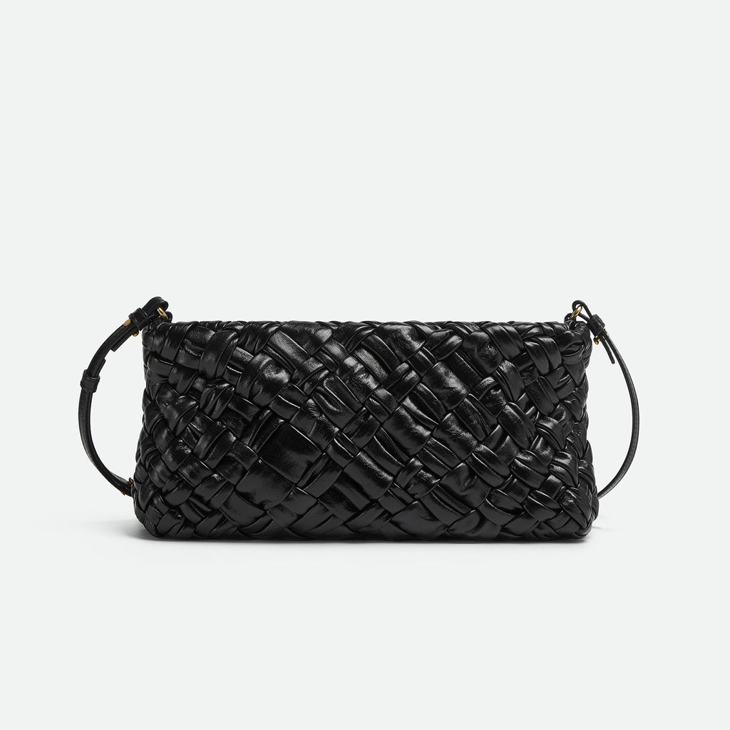 Bottega Veneta Kalimero Cha-Cha Women's Solid Color Zipper Closure Woven Cow Leather Tote Shoulder Bag Bags #75864
