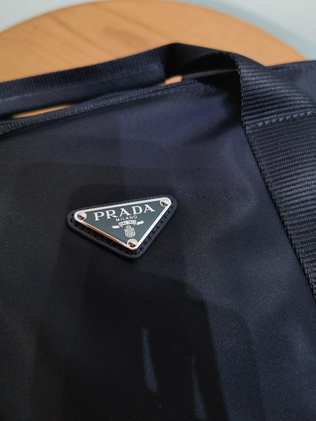 Prada Black Re-nylon and Saffiano Leather Duffle Bag #335984