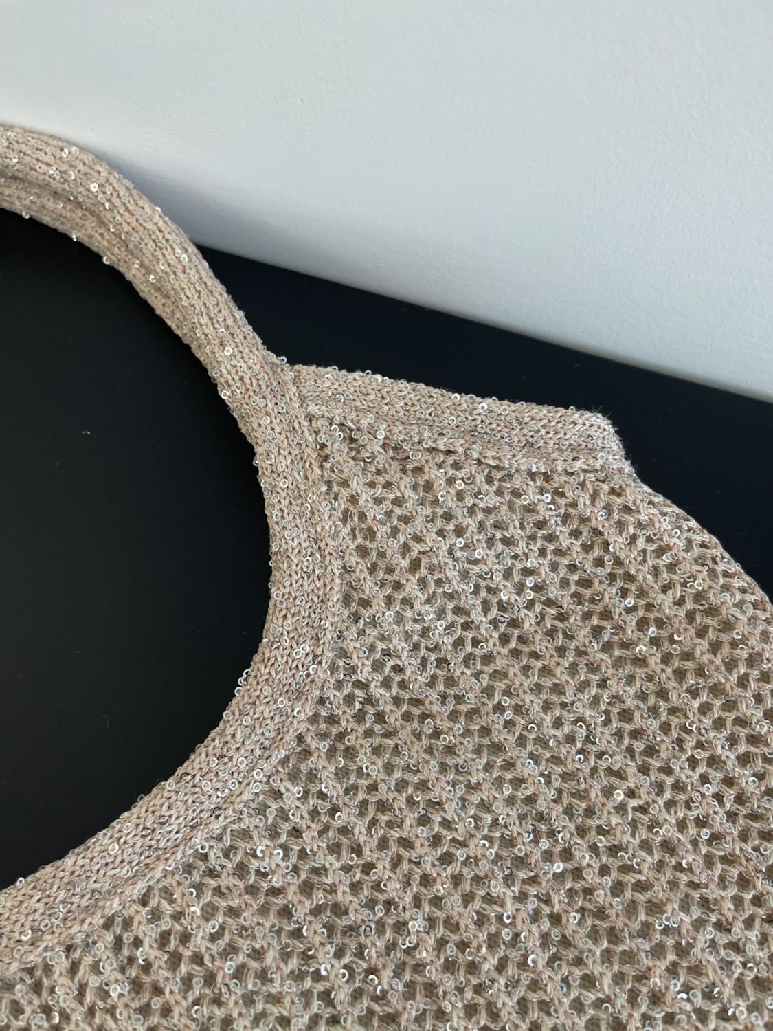 MiuMiu Ivy Sequin Mesh Women's Solid Color Sequined Shoulder Bag with Detachable Handbag Bags and Embroidered Letter Logo #77693