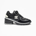 Chanel Women's Spring/Fall Fashion Classic Color Block Round Toe Lace Up Slip On Low Top Chunky Heel Sneakers Casual Shoes #78988