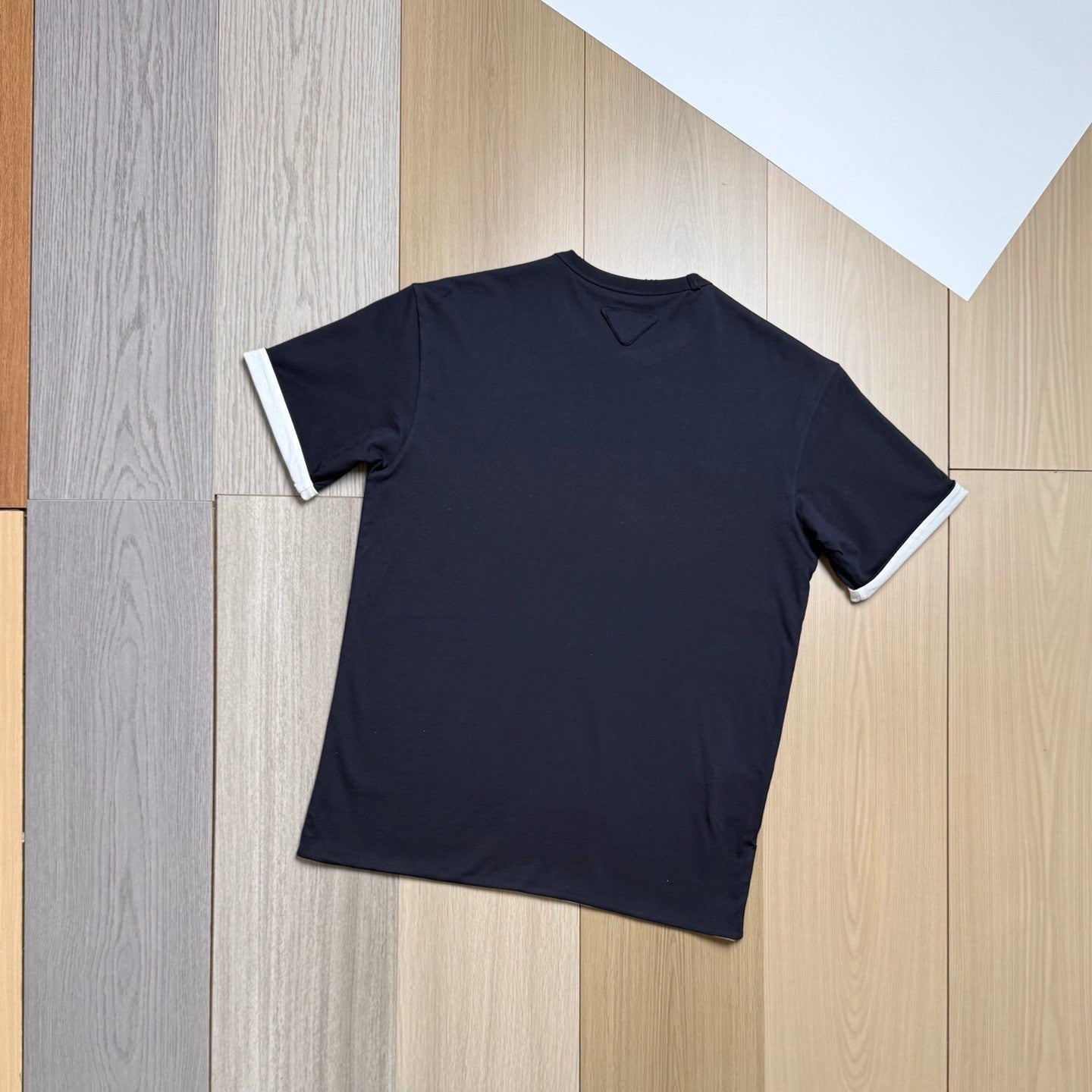 Prada White navy Blue Reversible Cotton T-shirt #336788