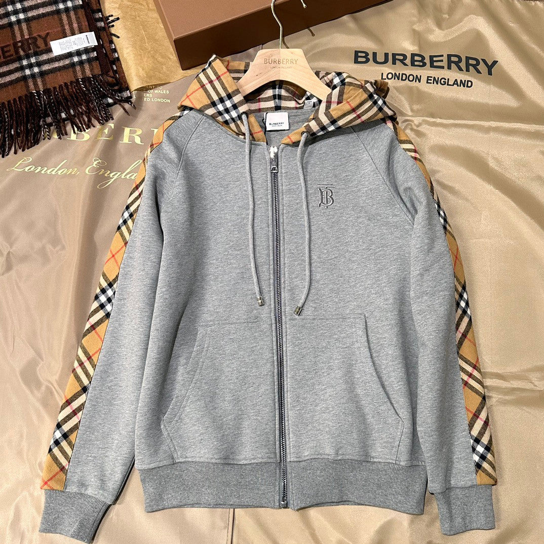 Burberry Long Sleeved Hooded Zippered Jacket #96461