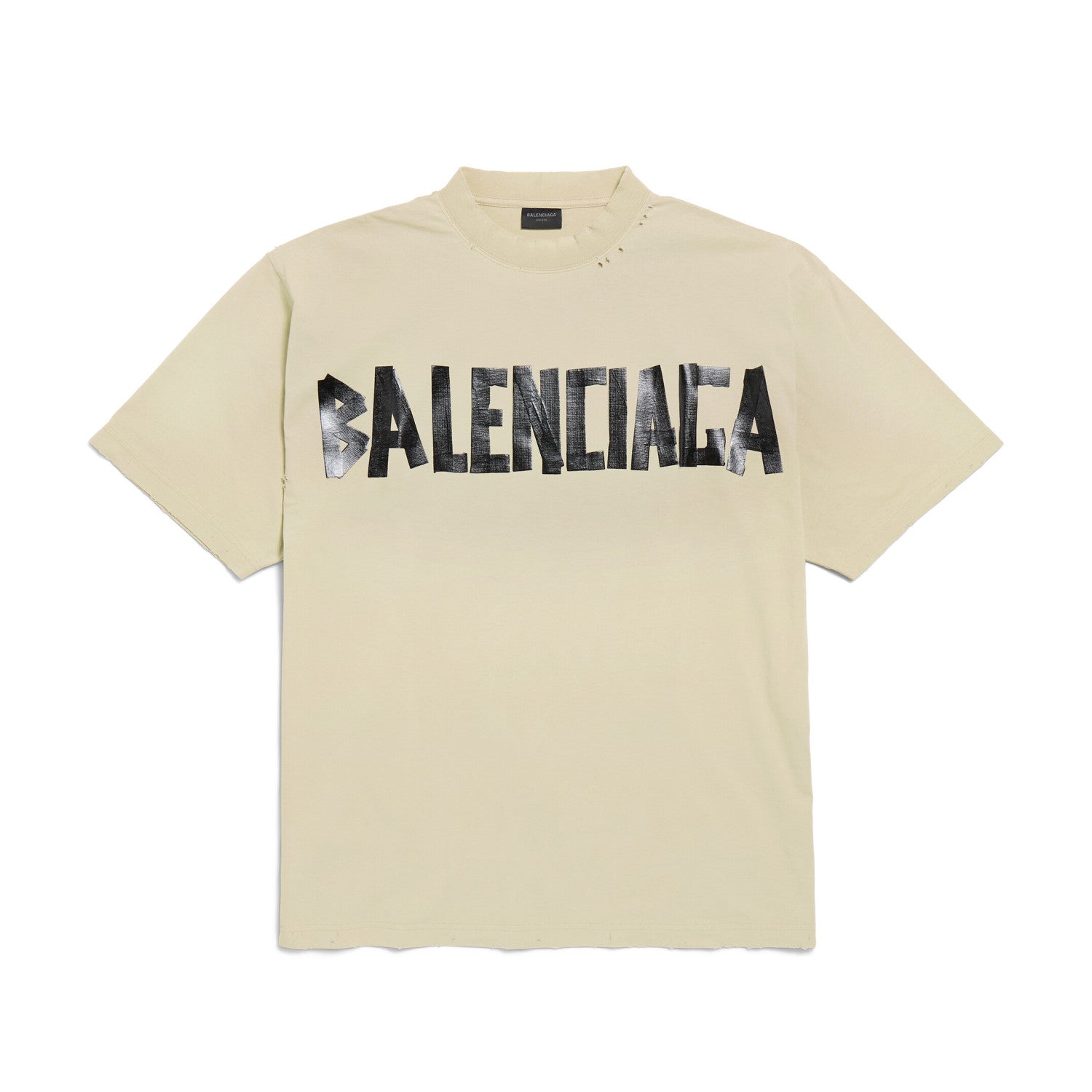 Balenciaga Tape Type Men's and Women's Summer Tape Letter Print Solid Color Cotton Crew Neck Short Sleeve T-Shirt #77878