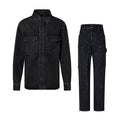 Louis Vuitton Men's Fall/Winter Three-dimensional Embossed Pocket Denim Jacket Pants Set Suit #97227