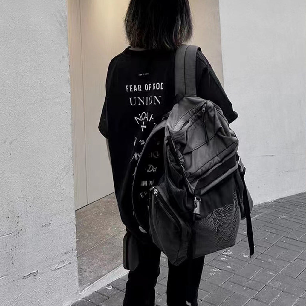 Undercover 09aw Joy Division  Archive Single Ripples Pulse Do Old Shoulder Bag Hiking Bag Men Women Trend High Street Bags Ngvp #1623